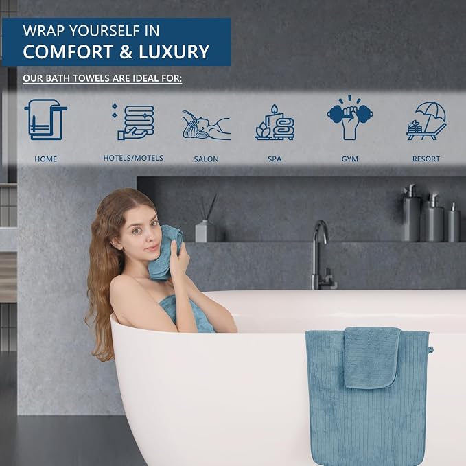 Extra Large Bath Sheet Set of 4, Ultra Soft Fluffy Towel, 35”x 70”Oversized - Image 6