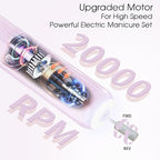 Professional Manicure Pedicure Kit -360° Light, Rechargeable Electric Nail Drill - Image 4
