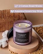 M&SENSE Lavender Citrus Home Scented Candles, 11.6oz Natural Soy Wax, 70 Hours - Image 3