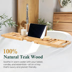 Bamboo Bathtub Tray, Bath Caddy - Image 3