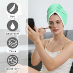 VOOVA & MOVAS Green & Navy Microfiber Hair Towel Wrap - Image 2