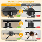Unicozin 5 Light Bathroom Light Fixtures, 33.5 Inch Vanity Lights - Image 4