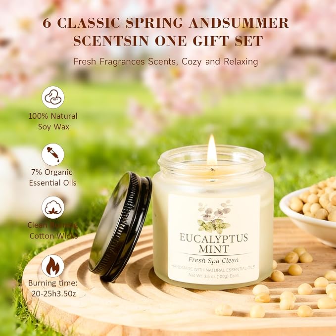 Spring Summer Scented Candles Set, Soy Candles - Image 4