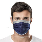 CSD Colo 50 Pcs Navy Blue Disposable Face Masks, 3 Ply Adult Mask - Image 8
