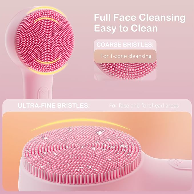 Facial Cleansing Brush Silicone Face Scrubber Waterproof Rechargeable - Image 3