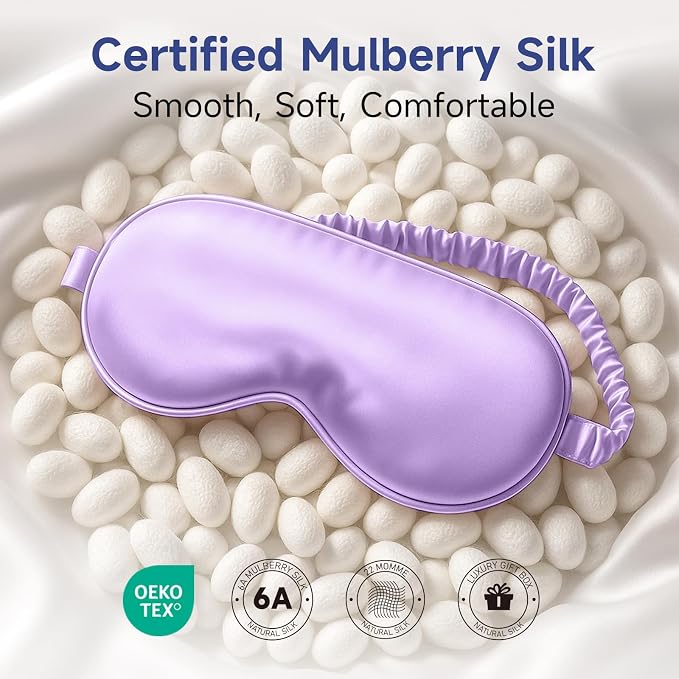 Umisleep Sleep Mask for 100% Pure Mulberry Silk, 22 Momme 6A Soft Eye Masks for - Image 2