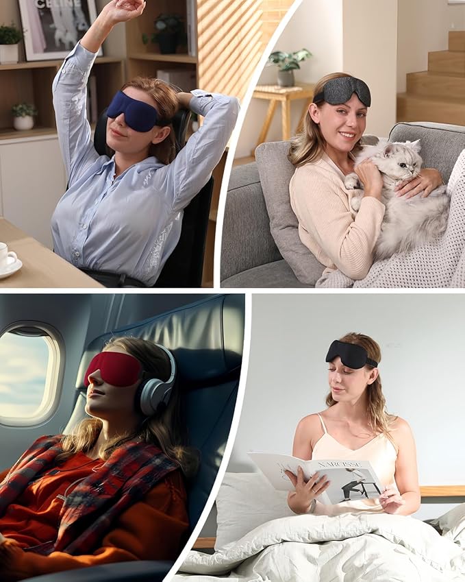 LKY DIGITAL Sleep Mask for Side Sleeper 3 Pack, Night Blindfold for Men Women - Image 6