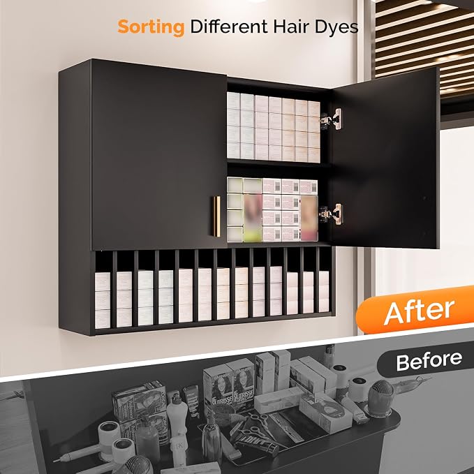 Salon Staion Hair Color Bar Organizers, Hair Color Rack, Barber Station Cabinet - Image 5