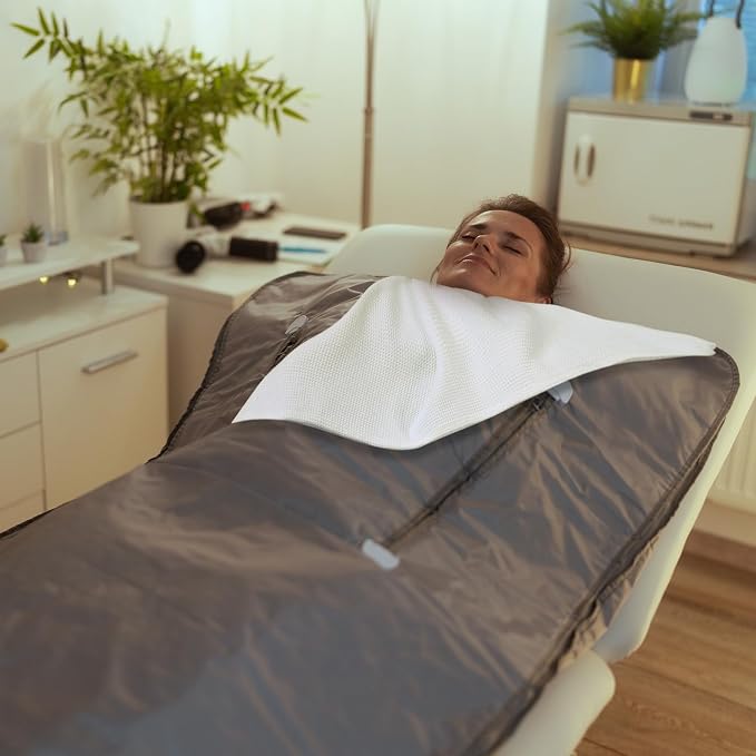 Fanfanwin 58"x70" Sauna Blanket Insert Towel Cotton Waffle Soft Reusable - Image 2