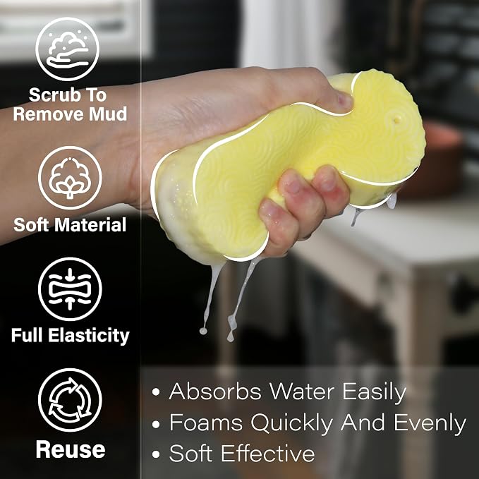 Magic Exfoliating Bath Sponge, 3D Super Soft Exfoliating Bath Sponge, Skin - Image 6