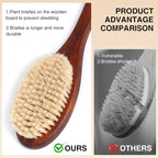 Wooden Bath Brush with Gentle Bristles Long Handle - Image 5