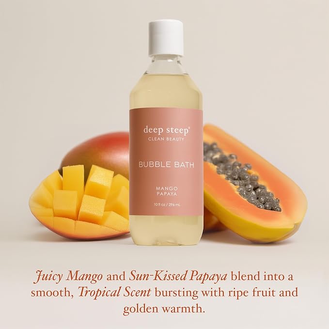 Deep Steep Bubble Bath, Mango Papaya, 10 oz – Soothing Soak - Image 4