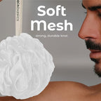 MainBasics Bath Shower Loofah Sponge Pouf Body Scrubber Exfoliator Body Wash - Image 3