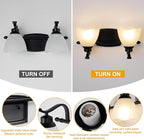 Bathroom Light Fixtures, Matte Black Vanity Lights - Image 2