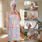 Absorbent Bath Towel Wrap Set for Women, Microfiber Shower Robe Body Towel - Image 2