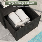 Outdoor Pool Towel Rack Cabinet, Rattan Wicker Pool Storage Bins Storage - Image 8