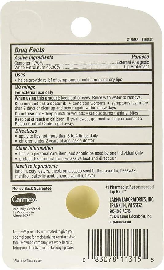 Carmex Classic Lip Balm Medicated, 0.25 oz - Image 2