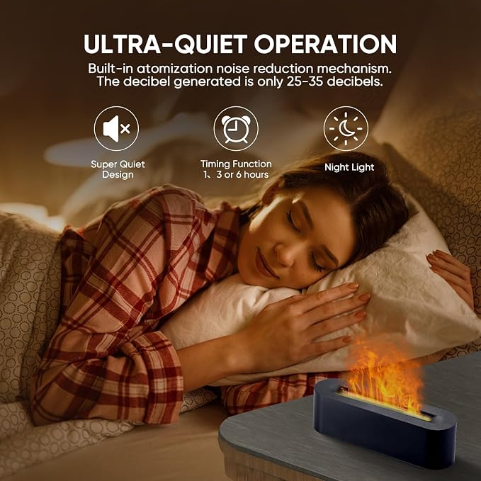 YALEDI Essential Oil Diffuser, Fireplace Flame Fire Oil Diffuser, 150ml - Image 4