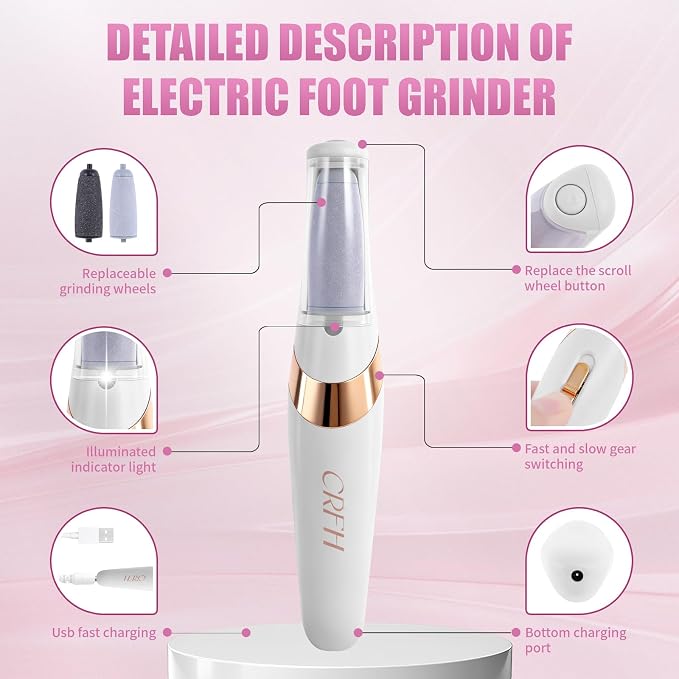 Pedicure Tool, Foot Callus Remover, Electric Pedicure Set, Foot Care, Removes - Image 2