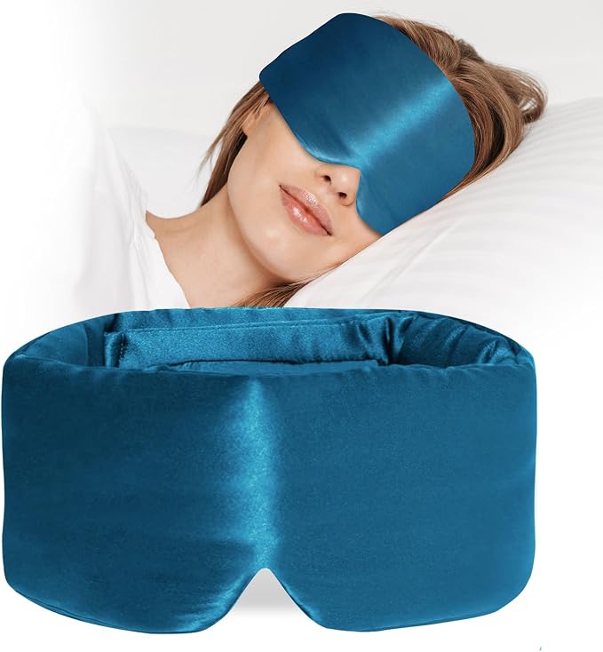 100% Mulberry Silk Sleep Mask, Large Eye Cover by Atreebay