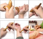 Honbay 2PCS Reflexology Tools Wood Body Massager Triangle Gua Sha Board - Image 4