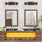 Farmhouse Vanity Light Fixtures, 3-Light Rustic Bathroom Lights Over Mirror - Image 5