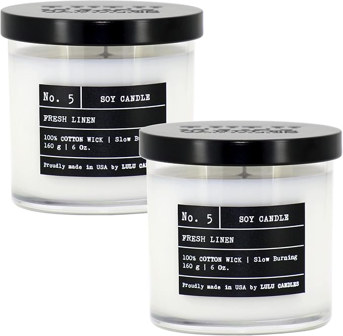 Lulu Candles | Fresh Linen | Luxury Scented Soy Jar Candle | Hand Poured in The by LULUCANDLES
