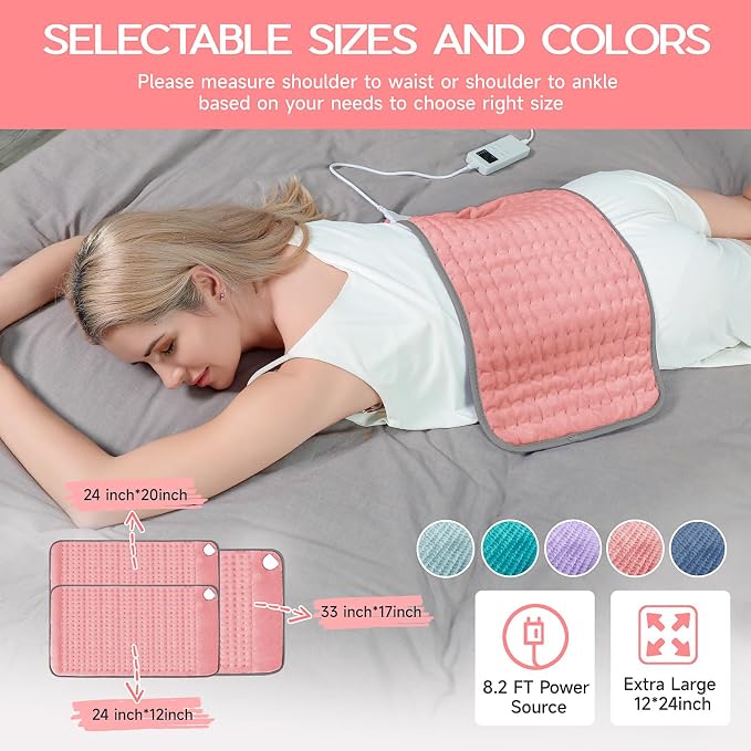 Heating Pad for Period Cramps, Heating Pad for Back/Neck/Shoulder Muscle Pain - Image 7