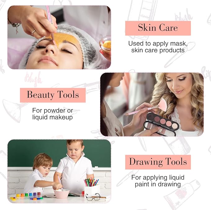 9 Pieces Facial Fan Mask Brushes, Soft Facial Applicator Brushes Tools - Image 6
