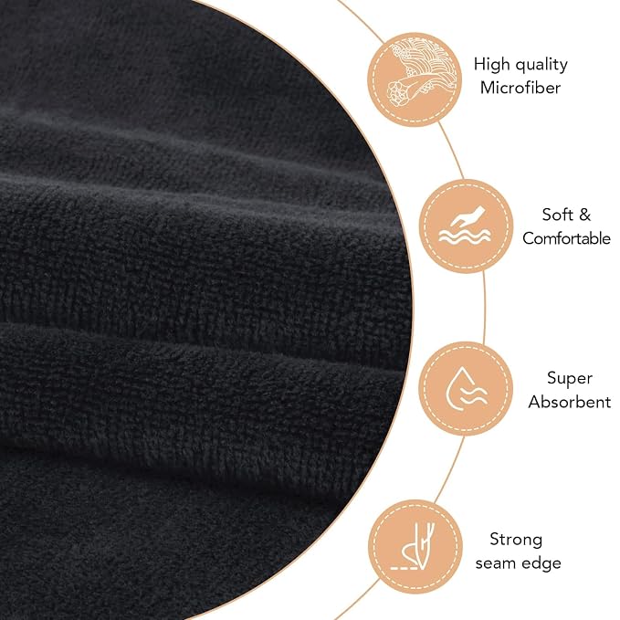 SUNLAND Microfiber Hair Towels Anti Frizz Hair Drying Towel Super Absorbent - Image 3