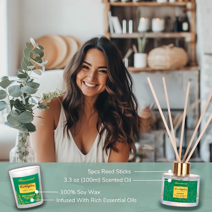 Gift Baskets for her, Spa Gifts for Women-13pcs Eucalyptus At Home Spa Kit - Image 5