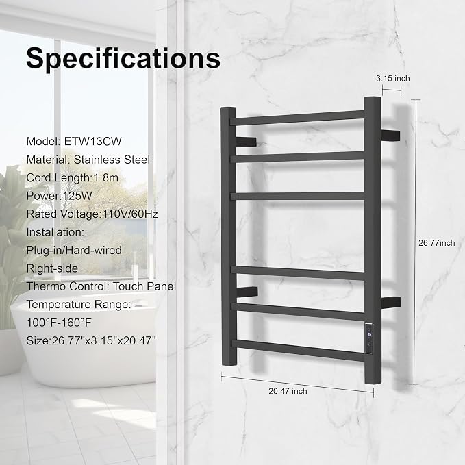 Electric Heated Towel Warmer - Image 3