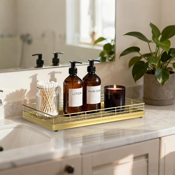 Large Bathroom Vanity Tray – 13" x 8" Oak Decorative Wooden Tray - Image 2