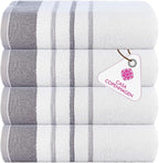 CASA COPENHAGEN White Bay 4Pcs 100% Egyptian Cotton Designer Hand Towels Gift by CASACOPENHAGEN