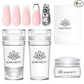 Born Pretty French Tip Nail Stamp, Silicone Stamping Long & Short Jelly Stamper by BORNPRETTY