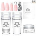Born Pretty French Tip Nail Stamp, Silicone Stamping Long & Short Jelly Stamper by BORNPRETTY
