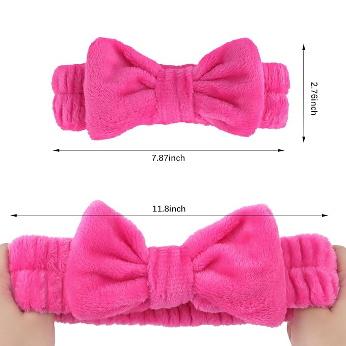 Semato 8 Pcs Hot Pink Spa Headband - Image 2
