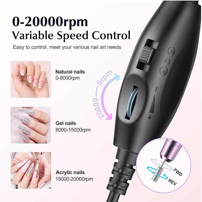 COSLUS C40 Electric Nail Drill File Professional: - Image 8