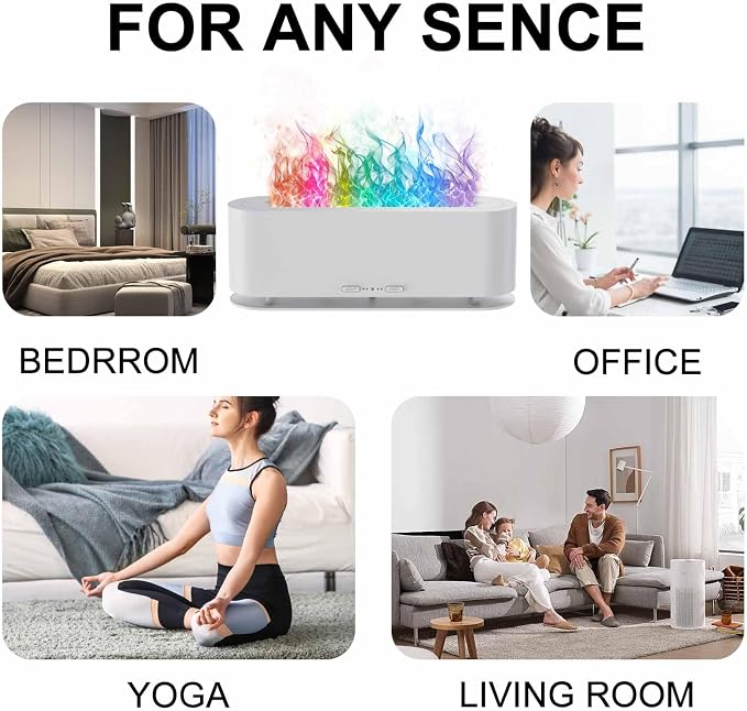 2025 Upgraded Flame Fire Diffuser Humidifier, 7 Colors Changing Oil Diffuser - Image 7