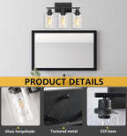 Bathroom Light Fixtures, 3-Light Vanity Lights, Modern Wall Lamp - Image 3
