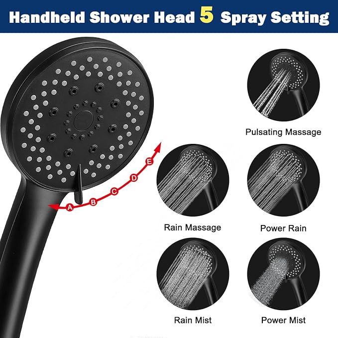 NearMoon Filtered Rain Shower Head, High Pressure 8″Square, and 5 settings - Image 5