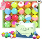 Bath Bombs for Women Gift Set, 20 Organic Bath Bombs by Santrela
