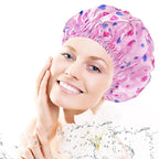 4 PCS Shower Cap for Women, Elastic and Reusable Bath Caps, Double Layers - Image 6