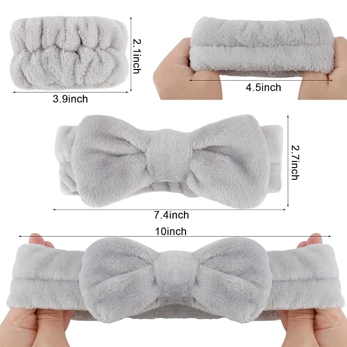 WHAVEL 6PCS Spa Headband and Wristbands Set, Face Wash Headband Wrist Bands - Image 6
