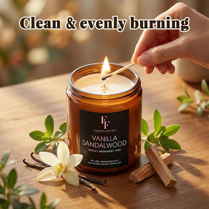 Vanilla Sandalwoods Scented Candle - Image 6