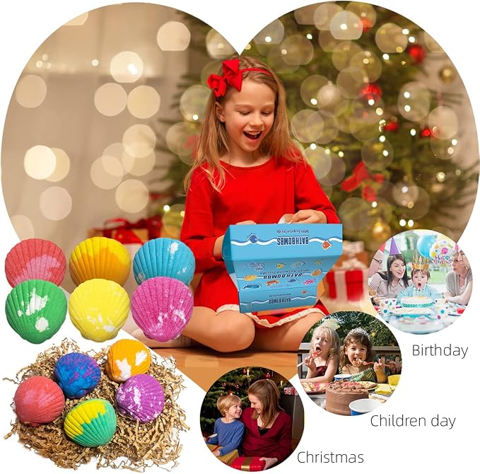 Bath Bombs for Kids with Surprise Toys Inside, 12 Pack Shell Kids Bath Bombs - Image 6