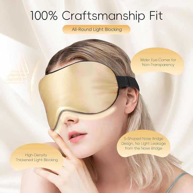TOPOINT Silk Sleep Mask Light Blocking, 3-in-1 Cooling Heated Eye Mask - Image 2