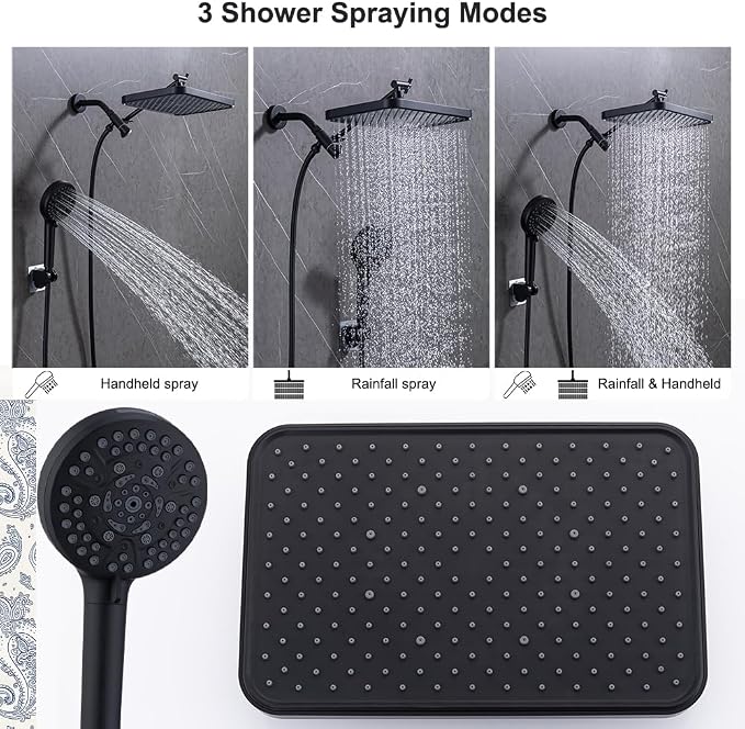 Black Large High Pressure Filtered Shower Head - Image 4