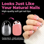 UNA GELLA Short Oval Round Nail Tips Pre Etched Short Oval Gel Nail Tips Soft - Image 6