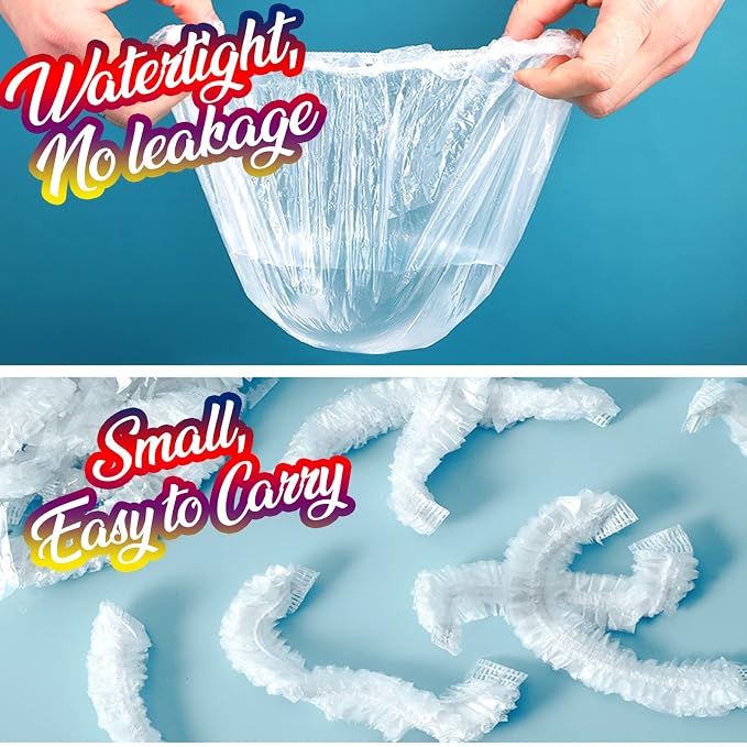 LEOBRO 100PCS Disposable Shower Caps, Large Shower Caps - Image 5